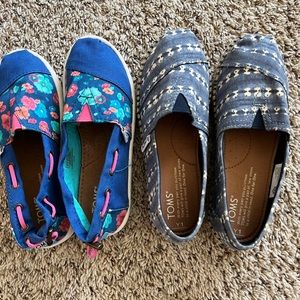 Bundle of Toms girls Slip Ons